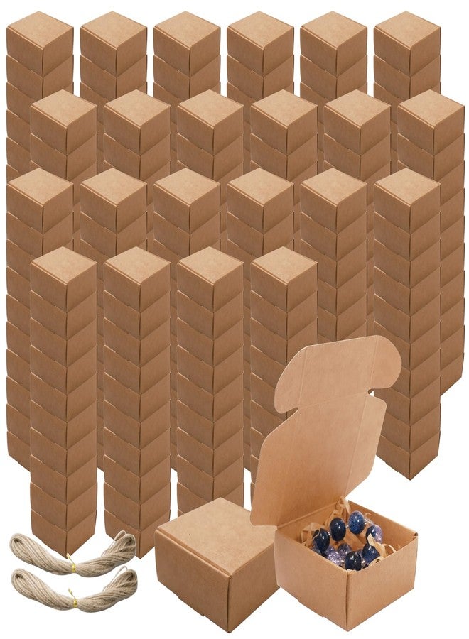 SENONAPO 220 Pcs Small Paper Gift Boxes with Lids Bulk 2.2 x 2.2 x 1 Inch Ornaments Mini Cardboard Boxes with 2 Rolls Rope for Jewelry, Bracelet, Earring and Favor Packaging - Image 1